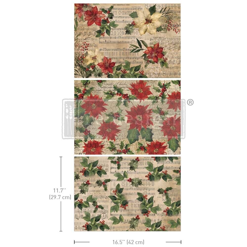 Re-Design with Prima A3 Decoupage Fiber Pack - Poinsettias (671563) Re-Design with Prima A3 Decoupage Fiber Pack - Poinsettias (671563)