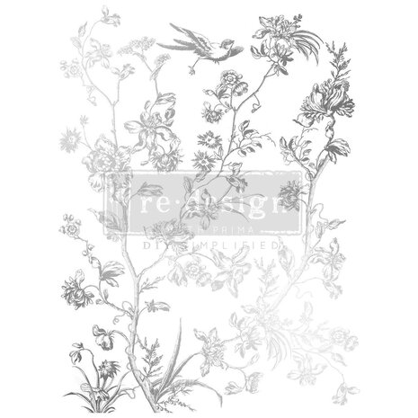 Re-Design with Prima Decor Foil Transfers® Kacha - Silver Bird (672225)