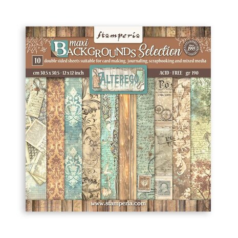 Stamperia Alterego 12x12 Inch Paper Pack Maxi Backgrounds Selection (SBBL162)