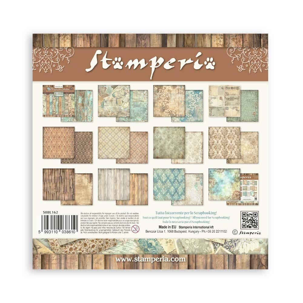 Stamperia Alterego 12x12 Inch Paper Pack Maxi Backgrounds Selection (SBBL162)