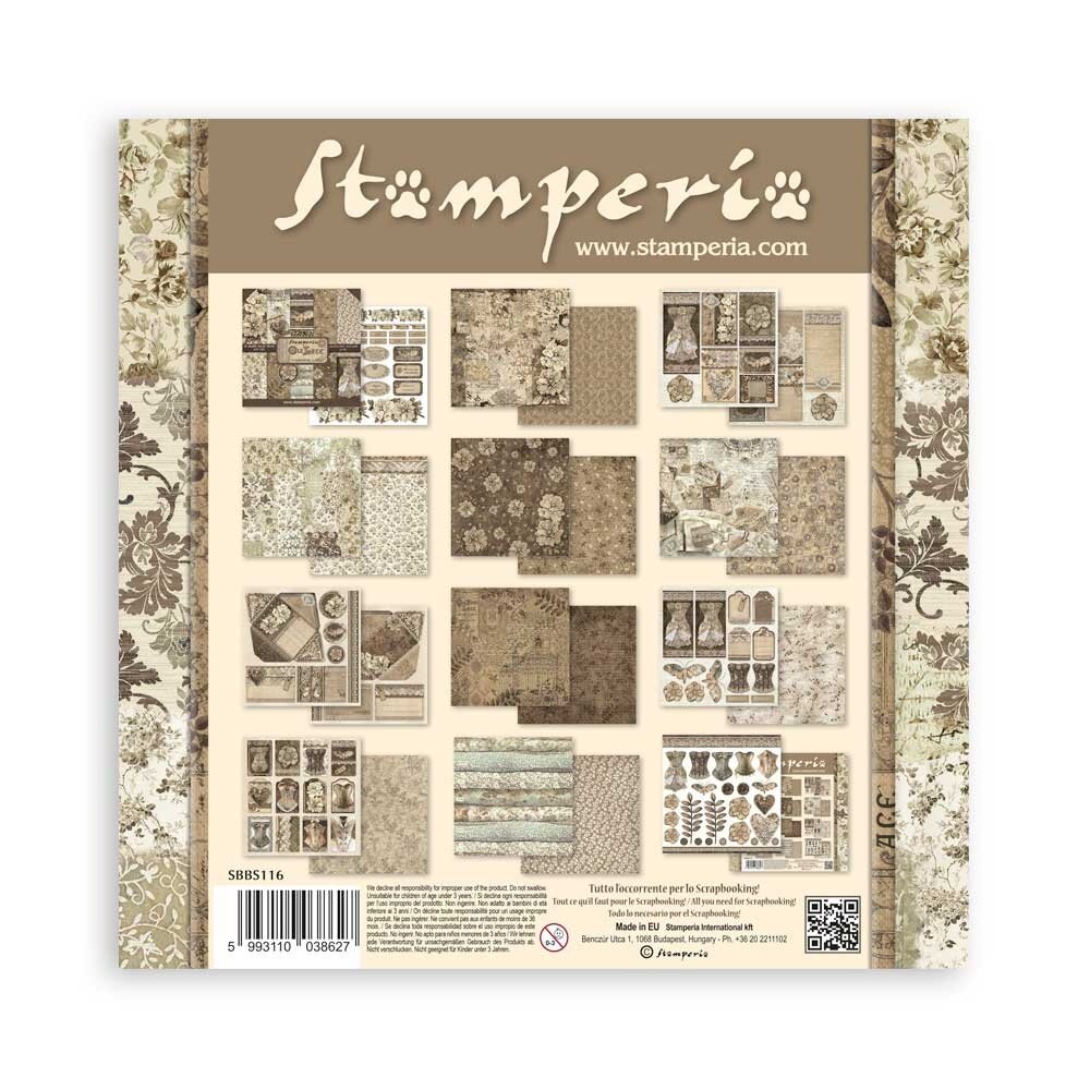 Stamperia Old Lace 8x8 Inch Paper Pack (SBBS116) Stamperia Old Lace 8x8 Inch Paper Pack (SBBS116)