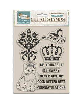 Stamperia Alterego Clear Stamps Crown and Cat (WTK202)