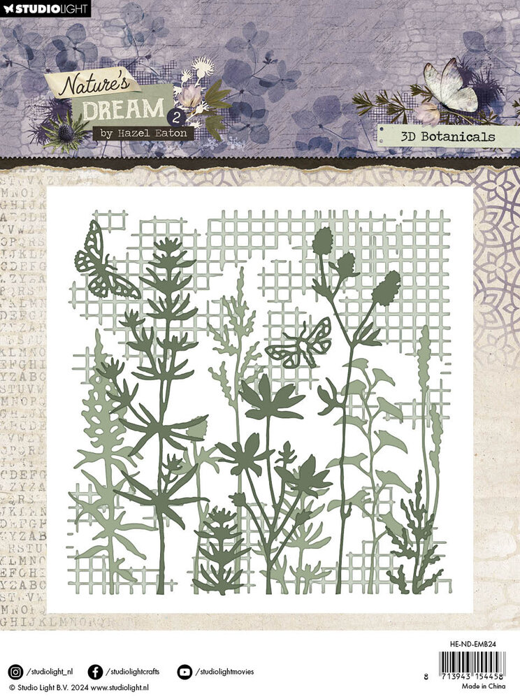 Studio Light Nature's Dream 2 Embossing Folder 3D Botanicals (HE-ND-EMB24) (DISCONTINUED)