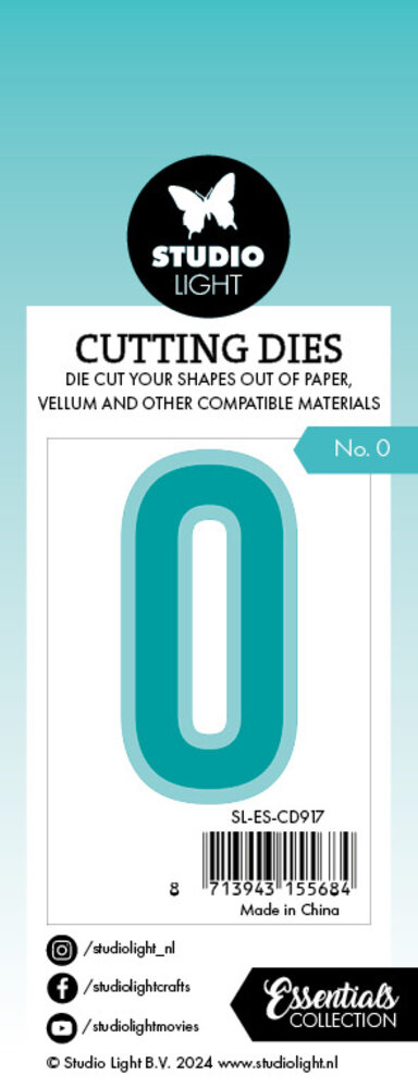 Studio Light Cutting Die Number 0 Essentials 32x56x1mm 1 PC nr.917 (SL-ES-CD917) (DISCONTINUED) Studio Light Cutting Die Number 0 Essentials 32x56x1mm 1 PC nr.917 (SL-ES-CD917) (DISCONTINUED)