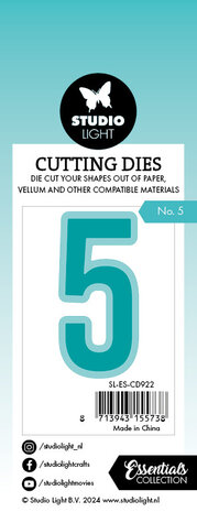 Studio Light Cutting Die Number 5 Essentials 32x56x1mm 1 PC nr.922 (SL-ES-CD922) (DISCONTINUED) Studio Light Cutting Die Number 5 Essentials 32x56x1mm 1 PC nr.922 (SL-ES-CD922) (DISCONTINUED)