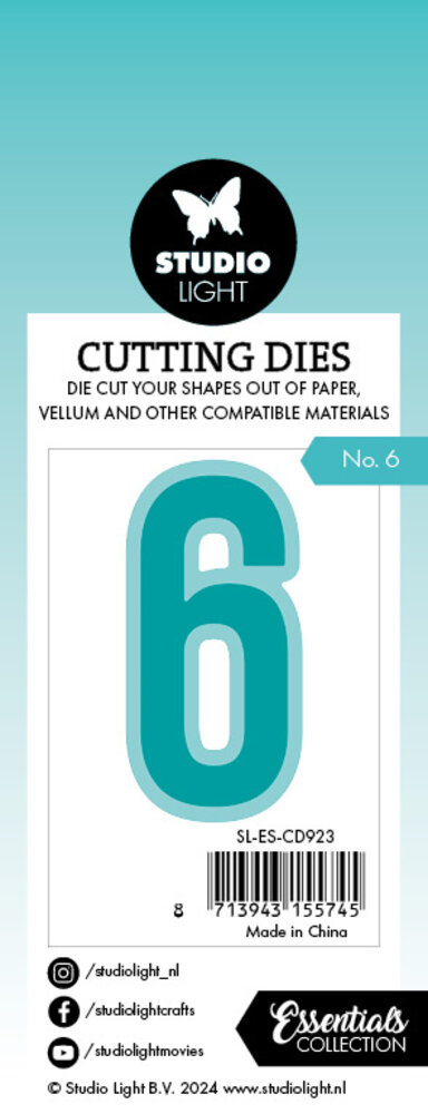 Studio Light Cutting Die Number 6 Essentials 32x56x1mm 1 PC nr.923 (SL-ES-CD923) (DISCONTINUED) Studio Light Cutting Die Number 6 Essentials 32x56x1mm 1 PC nr.923 (SL-ES-CD923) (DISCONTINUED)
