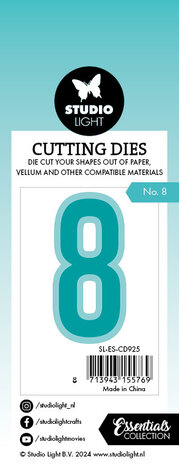 Studio Light Cutting Die Number 8 Essentials 32x56x1mm 1 PC nr.925 (SL-ES-CD925) (DISCONTINUED) Studio Light Cutting Die Number 8 Essentials 32x56x1mm 1 PC nr.925 (SL-ES-CD925) (DISCONTINUED)