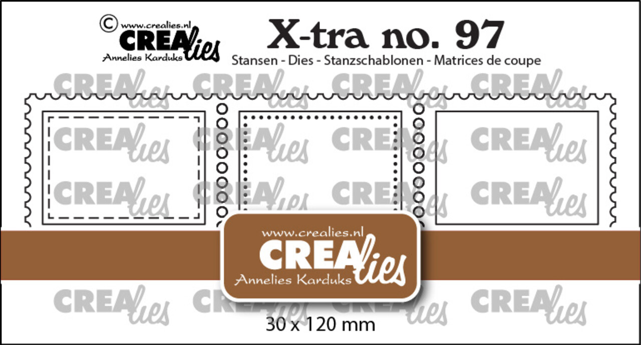 Crealies X-tra Dies No. 97 3 Postage Stamps in a Row Horizontal (CLXtra97)