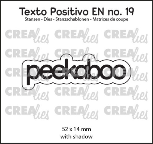 Crealies Texto Positivo Dies English Peekaboo (POSEN19)
