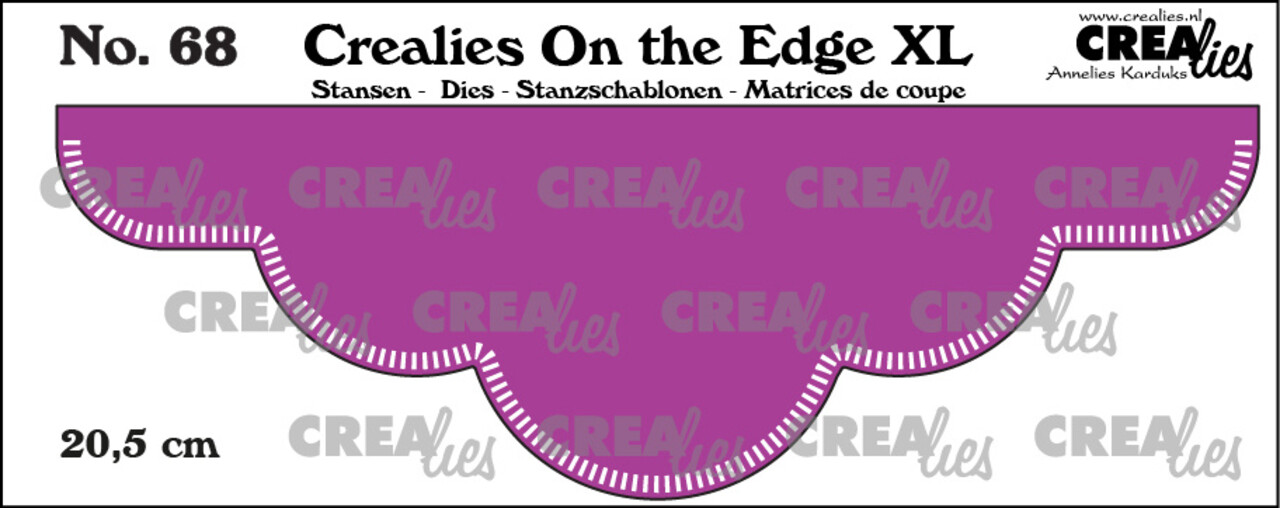 Crealies On the Edge XL Dies No. 68 20,5 cm with Little Stripes (CLOTEXL68)