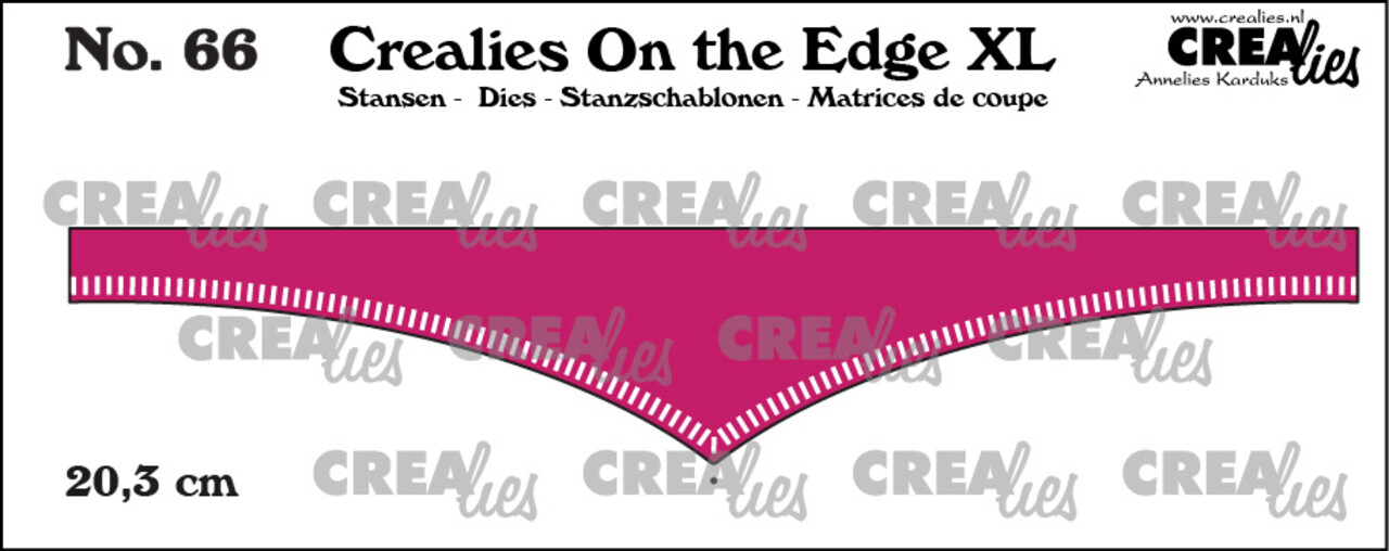 Crealies On the Edge XL Stansen No. 66 20.3 cm Met Kleine Streepjes (CLOTEXL66)