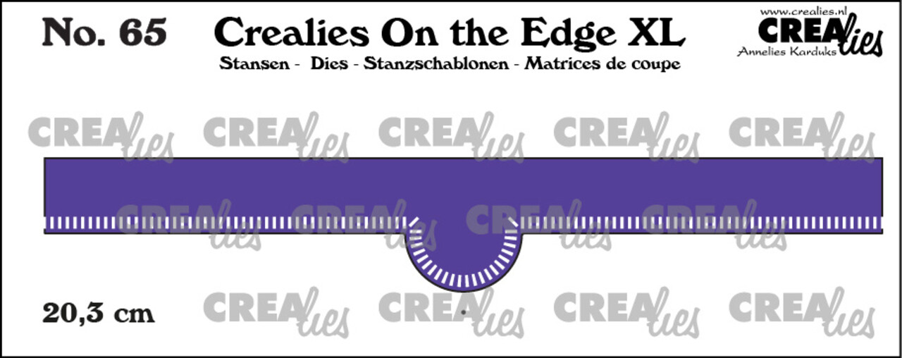 Crealies On the Edge XL Stansen No. 65 20.3 cm Met Kleine Streepjes (CLOTEXL65)