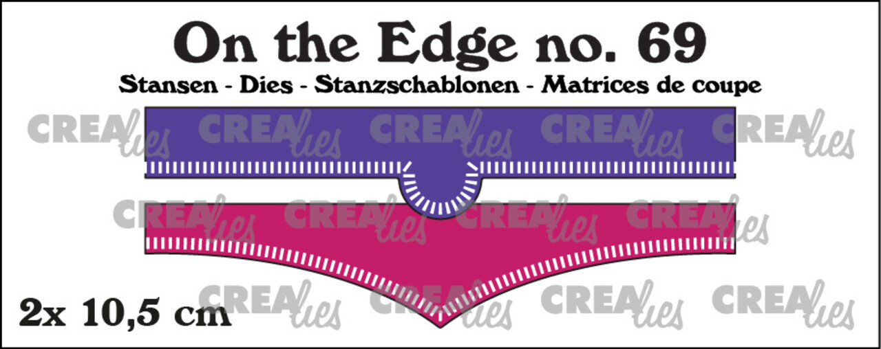Crealies On the Edge Stansen No. 69 10.5 cm Met Kleine Streepjes (2pcs) (CLOTE69)