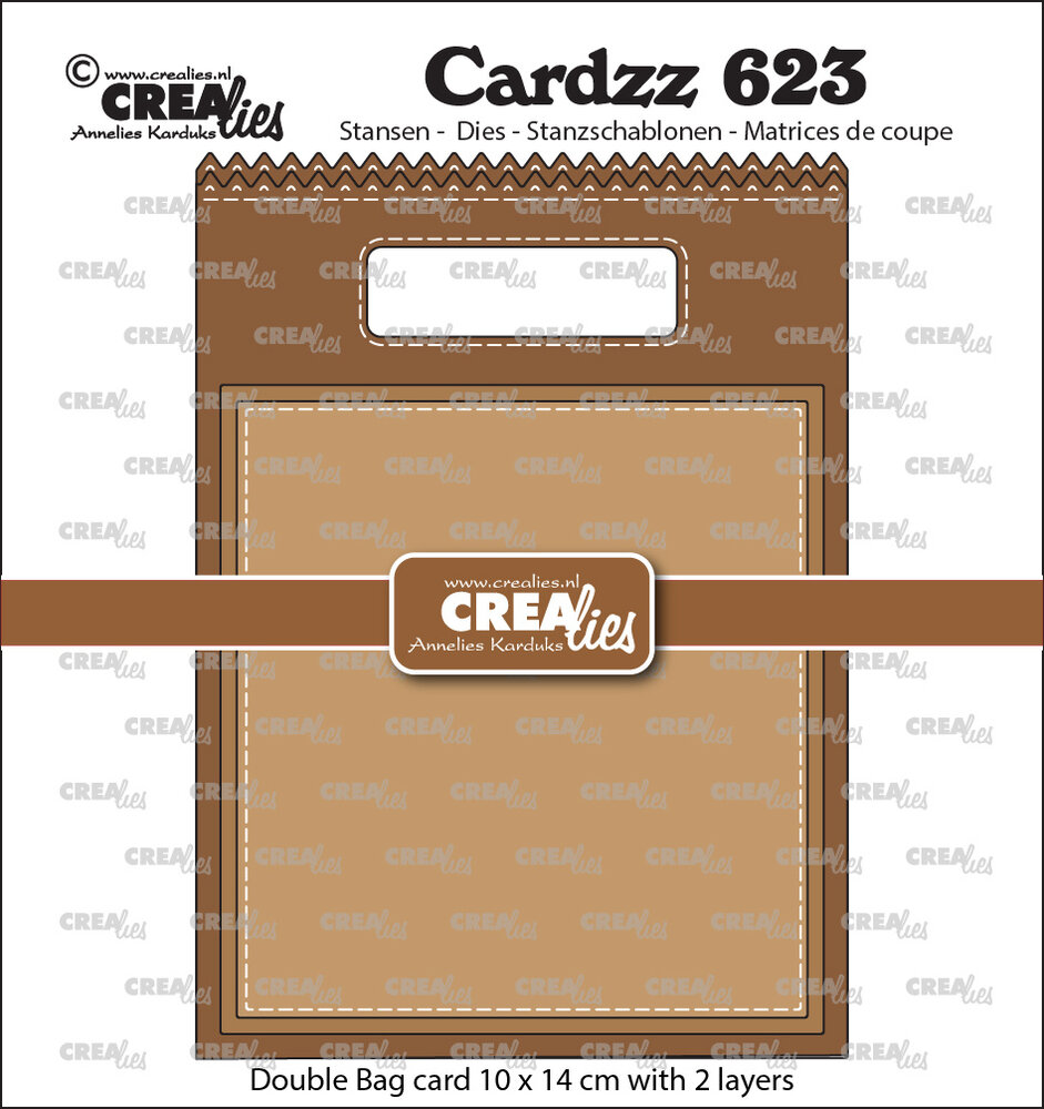 Crealies Cardzz Stansen No. 623 Double Card Tasje (CLCZ623)