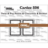 Crealies Cardzz Stansen No. 336 Twist & Pop B7 Panelen & Leporello & Miniboekje Postzegel (CLCZ336)