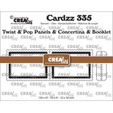Crealies Cardzz Stansen No. 335 Twist & Pop A7 Panelen & Leporello & Miniboekje Postzegel (CLCZ335)