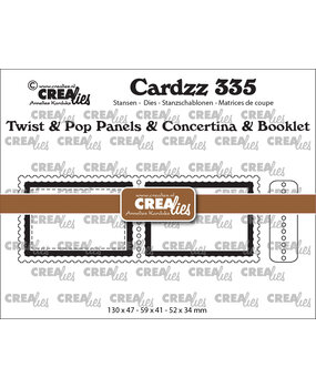 Crealies Cardzz Dies No. 335 Twist & Pop A7 Panels & Concertina Card & Booklet Postage Stamp (CLCZ335)