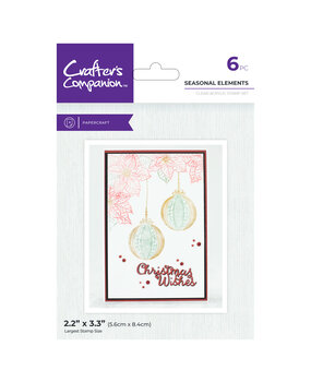 Crafter's Companion Pearl Powder Clear Stamp Seasonal Elements (CC-CA-ST-SEEL)