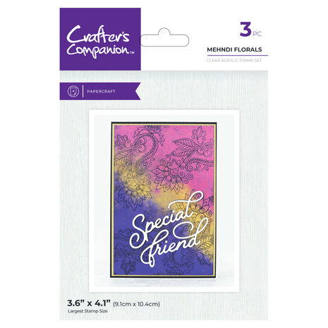 Crafter's Companion Pearl Powder Clear Stamp Mehndi Florals (CC-CA-ST-MEFL) Crafter's Companion Pearl Powder Clear Stamp Mehndi Florals (CC-CA-ST-MEFL)