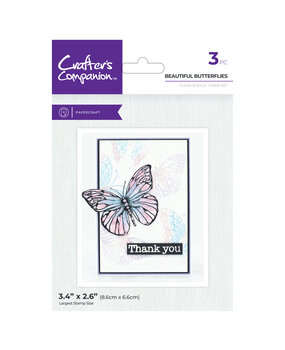 Crafter's Companion Pearl Powder Clear Stamp Beautiful Butterflies (CC-CA-ST-BEBU)