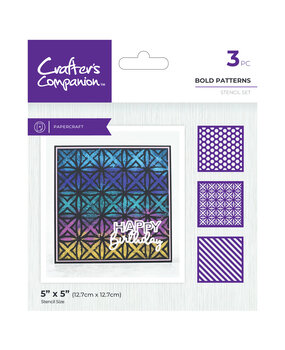 Crafter's Companion Pearl Powder Stencils Bold Patterns (CC-STEN-BOPA)