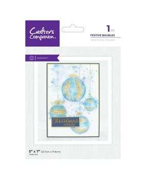 Crafter's Companion Pearl Powder 5x7 Inch Embossing Folder Feastive Baubles (CC-EF5-FEBA)