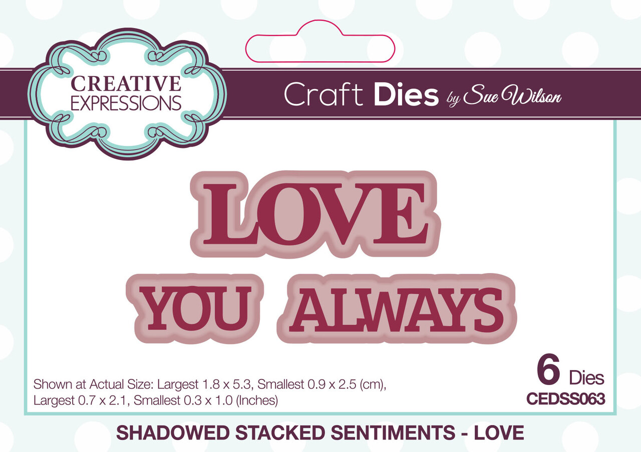 Creative Expressions Sue Wilson Craft Dies Love Shadowed Stacked Sentiment (CEDSS063) (OUTLET) Creative Expressions Sue Wilson Craft Dies Love Shadowed Stacked Sentiment (CEDSS063) (OUTLET)