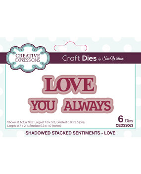 Creative Expressions Sue Wilson Craft Dies Love Shadowed Stacked Sentiment (CEDSS063) (OUTLET)