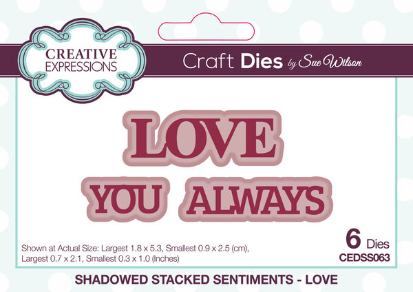 Creative Expressions Sue Wilson Craft Dies Love Shadowed Stacked Sentiment (CEDSS063) (OUTLET) Creative Expressions Sue Wilson Craft Dies Love Shadowed Stacked Sentiment (CEDSS063) (OUTLET)