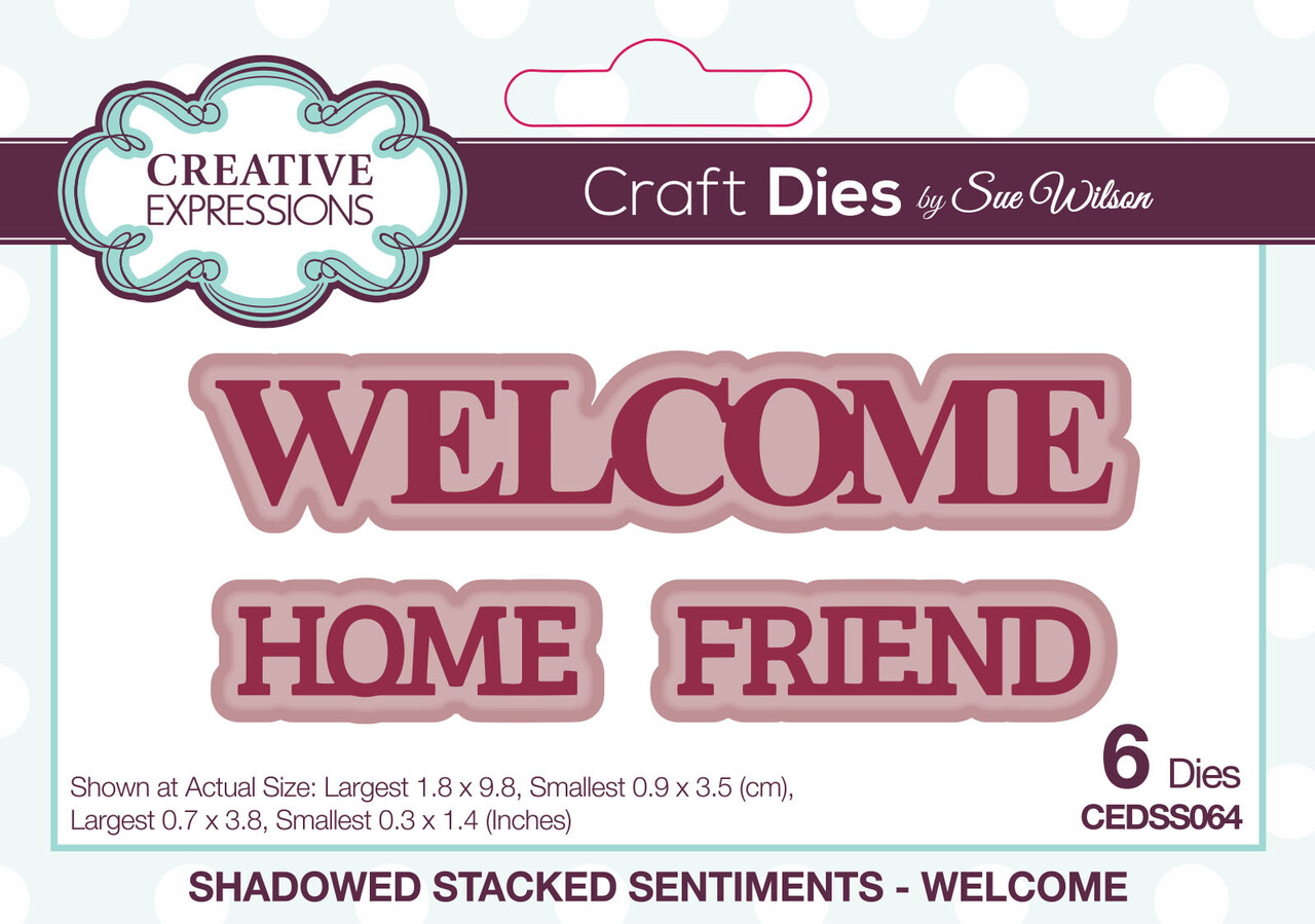 Creative Expressions Sue Wilson Craft Dies Welcome Shadowed Stacked Sentiment (CEDSS064) (OUTLET) Creative Expressions Sue Wilson Craft Dies Welcome Shadowed Stacked Sentiment (CEDSS064) (OUTLET)