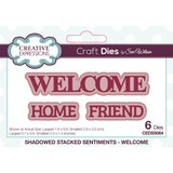Creative Expressions Sue Wilson Craft Dies Welcome Shadowed Stacked Sentiment (CEDSS064) (OUTLET)