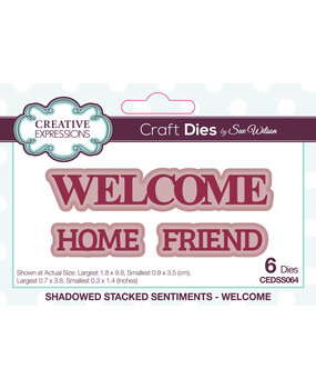 Creative Expressions Sue Wilson Craft Dies Welcome Shadowed Stacked Sentiment (CEDSS064) (OUTLET)