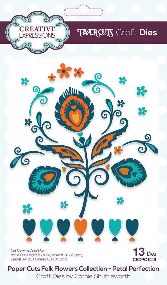 Creative Expressions Cathie Shuttleworth Paper Cuts Craft Dies Folk Flowers Petal Perfection (CEDPC1249) (OUTLET) Creative Expressions Cathie Shuttleworth Paper Cuts Craft Dies Folk Flowers Petal Perfection (CEDPC1249) (OUTLET)