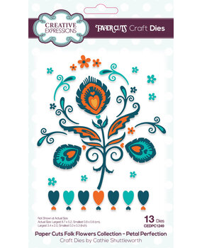 Creative Expressions Cathie Shuttleworth Paper Cuts Craft Dies Folk Flowers Petal Perfection (CEDPC1249) (OUTLET)