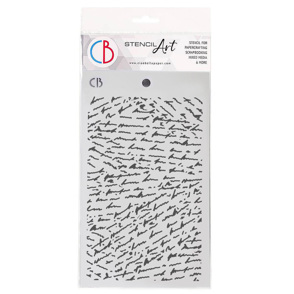 Ciao Bella Esprit de Voyage 5x8 Inch Texture Stencil Handwritten (MS134) Ciao Bella Esprit de Voyage 5x8 Inch Texture Stencil Handwritten (MS134)