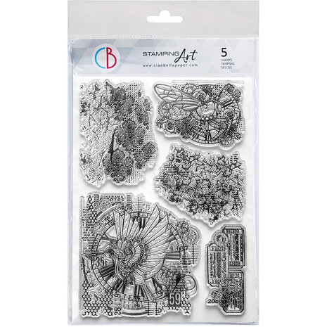 Ciao Bella Esprit de Voyage 6x8 Inch Clear Stamp Mechanical Marvels (PS8118)