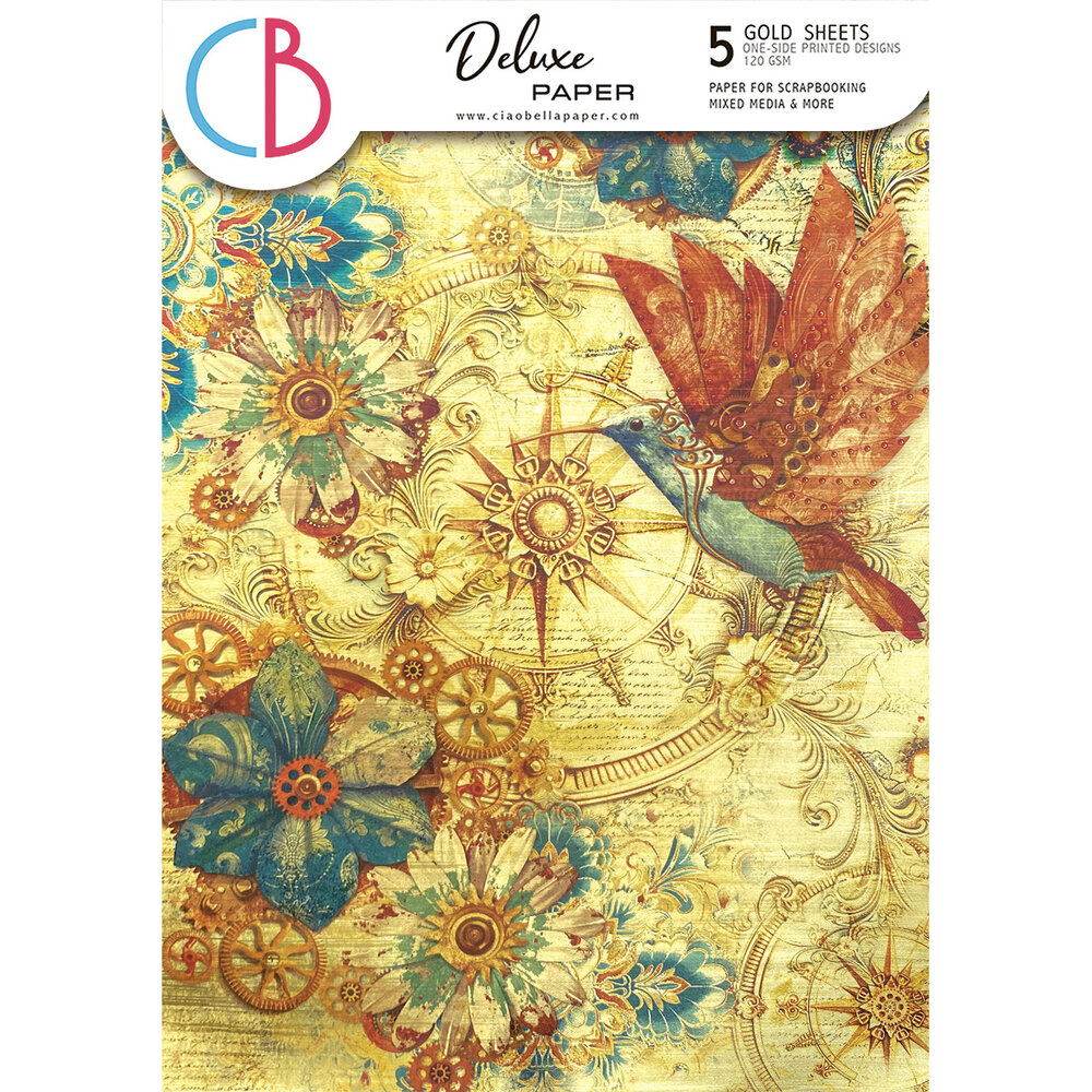 Ciao Bella Esprit de Voyage A4 Deluxe Paper Gold (5pcs) (CBD016)