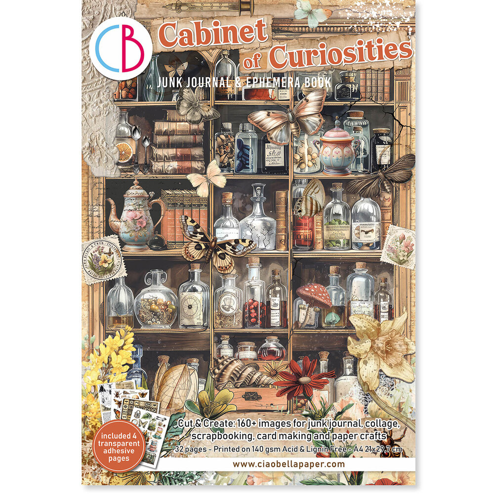 Ciao Bella Cabinet of Curiosities A4 Junk Journal Ephemera Book (32pcs) (CBB002)