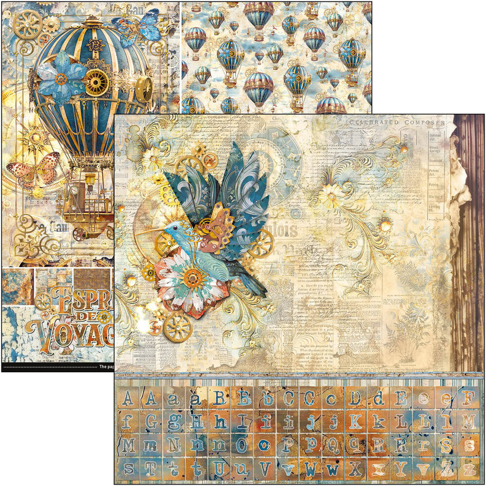 Ciao Bella Esprit de Voyage 12x12 Inch Patterns Pad (8pcs) (CBT082)