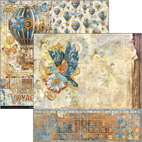 Ciao Bella Esprit de Voyage 12x12 Inch Patterns Pad (8pcs) (CBT082)