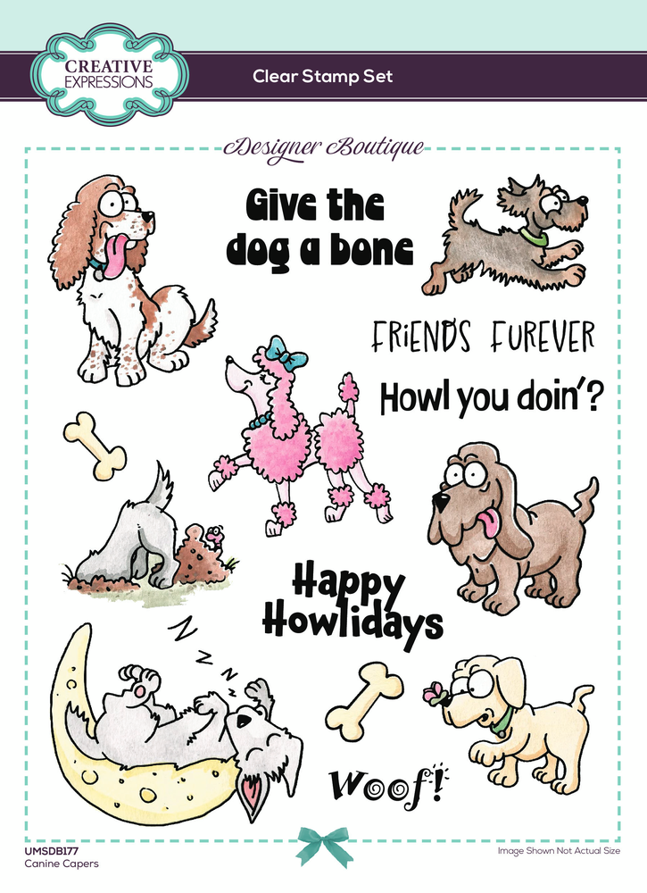 Creative Expressions Designer Boutique Clear Stamp A5 Canine Capers (UMSDB177) (OUTLET)