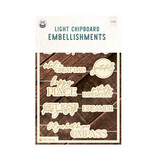 P13 Into the Woods Light Chipboard Embellishments 11 ENG (9pcs) (P13-ITW-55)