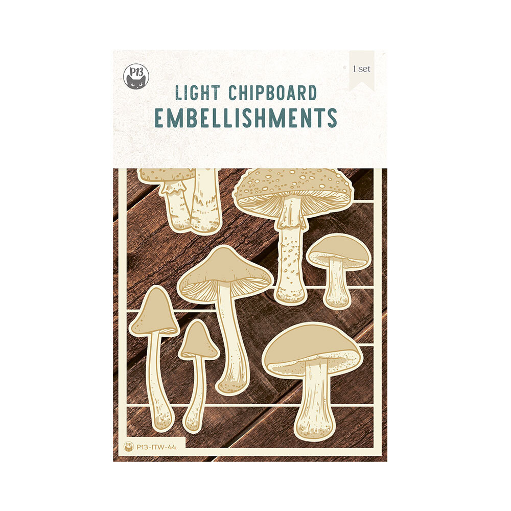 P13 Into the Woods Light Chipboard Embellishments 01 (8pcs) (P13-ITW-44)