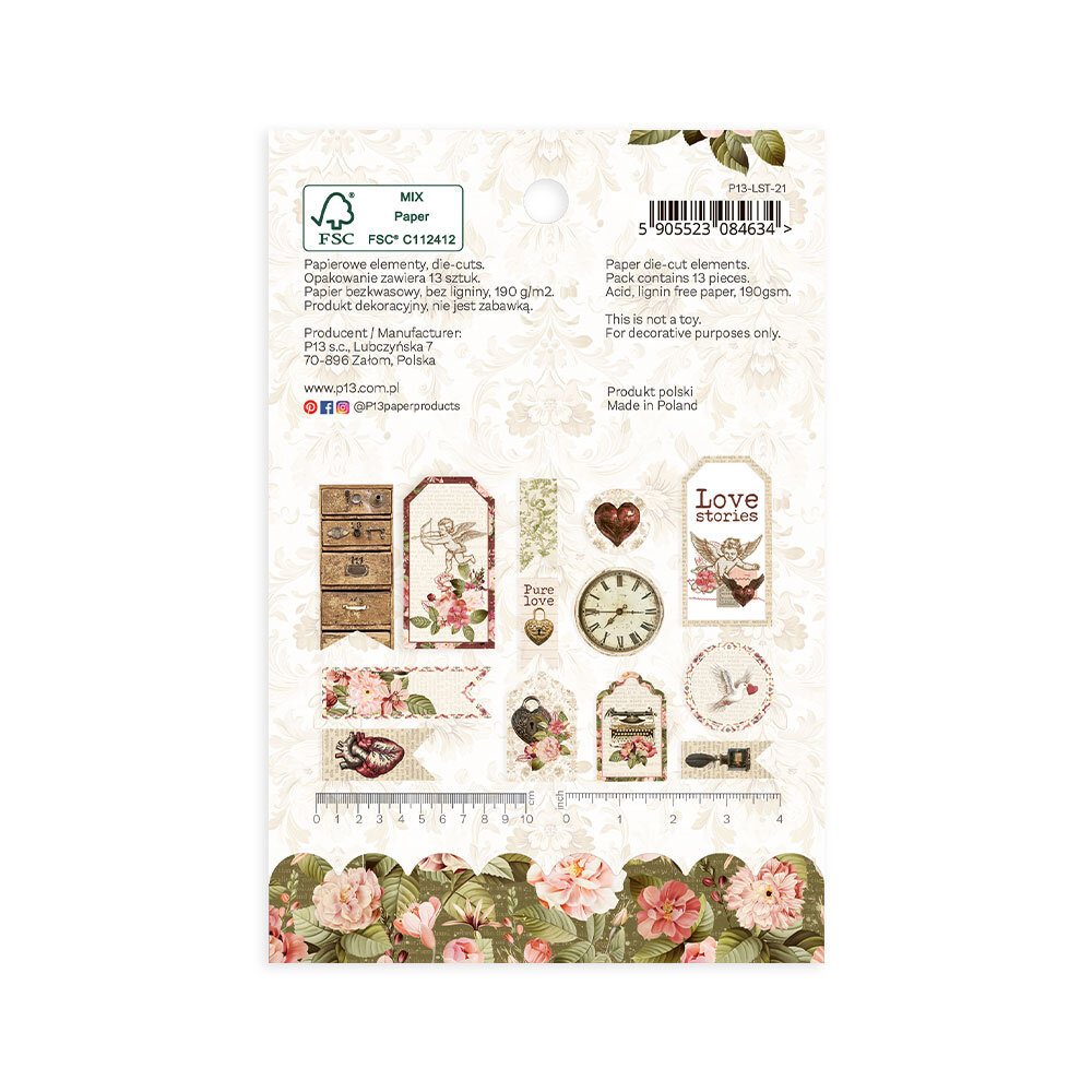 P13 Love Stories Ephemera Tags (13pcs) (P13-LST-21)