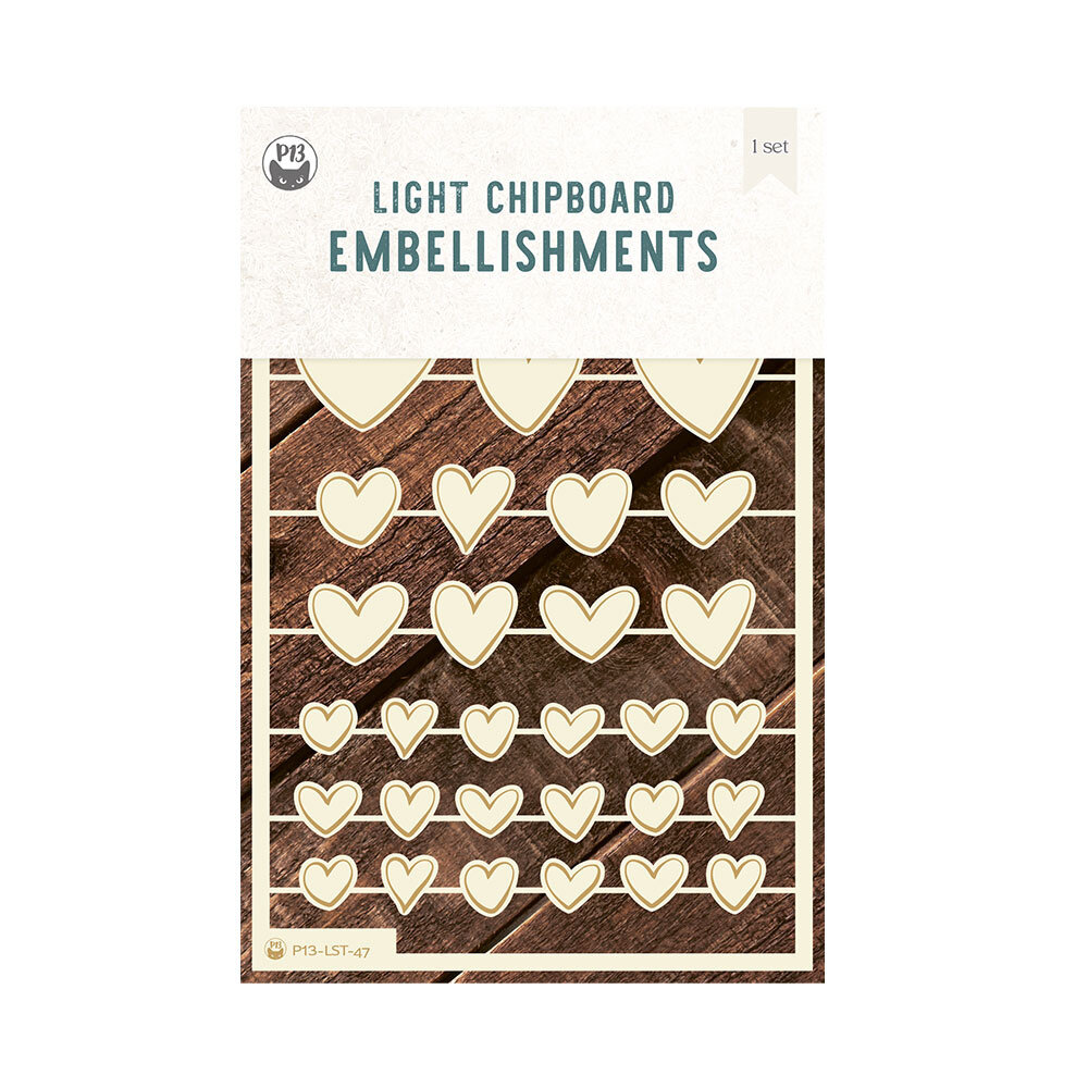 P13 Love Stories Light Chipboard Embellishments 04 (32pcs) (P13-LST-47) P13 Love Stories Light Chipboard Embellishments 04 (32pcs) (P13-LST-47)
