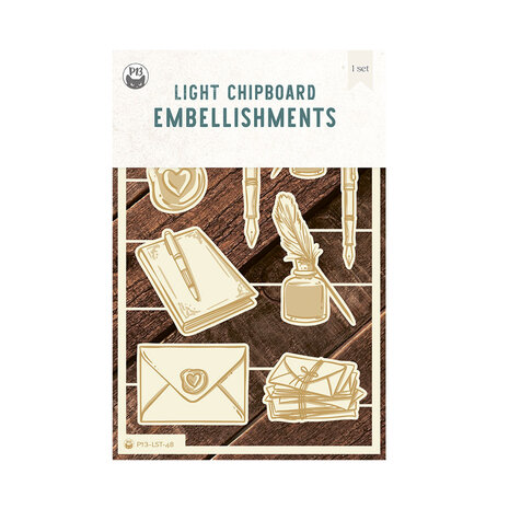 P13 Love Stories Light Chipboard Embellishments 05 (9pcs) (P13-LST-48) P13 Love Stories Light Chipboard Embellishments 05 (9pcs) (P13-LST-48)