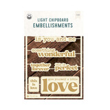 P13 Love Stories Light Chipboard Embellishments 10 ENG (8pcs) (P13-LST-55)