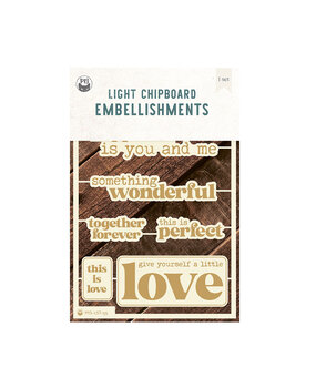 P13 Love Stories Light Chipboard Embellishments 10 ENG (8pcs) (P13-LST-55)