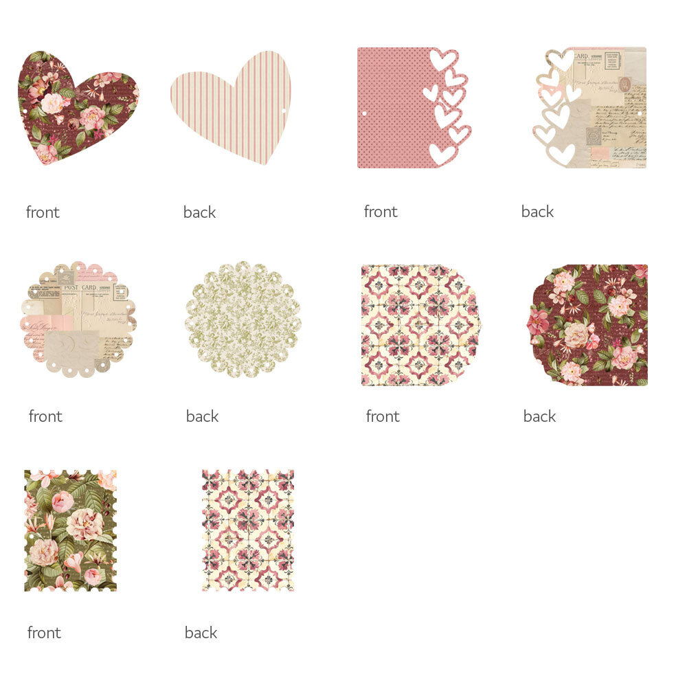 P13 Love Stories Light Chipboard Embellishments 6x6 Inch Album Base w/Papers (P13-LST-56)