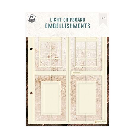 P13 Light Chipboard 6x8 Inch Album Base w/Papers Door (P13-ALB-02)